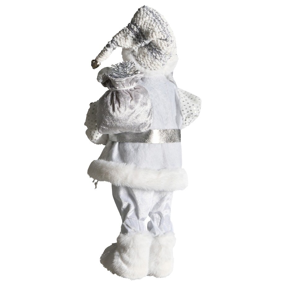 Dekoracja świąteczna NELAUG Mikołaj 48 cm Srebrny