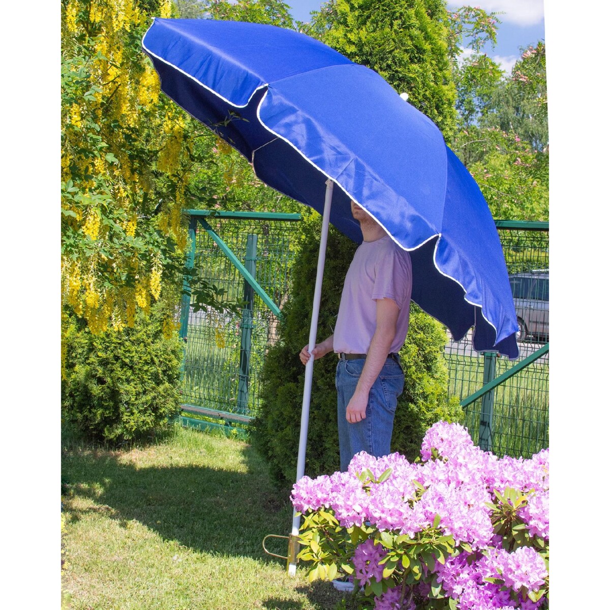 Parasol Ogrodowy Plażowy Na Balkon Taras Łamany Z Falbaną 240 Cm