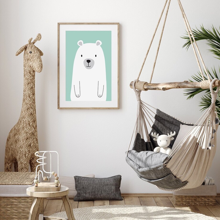 Plakat dla dzieci Miś miętowy 20x30