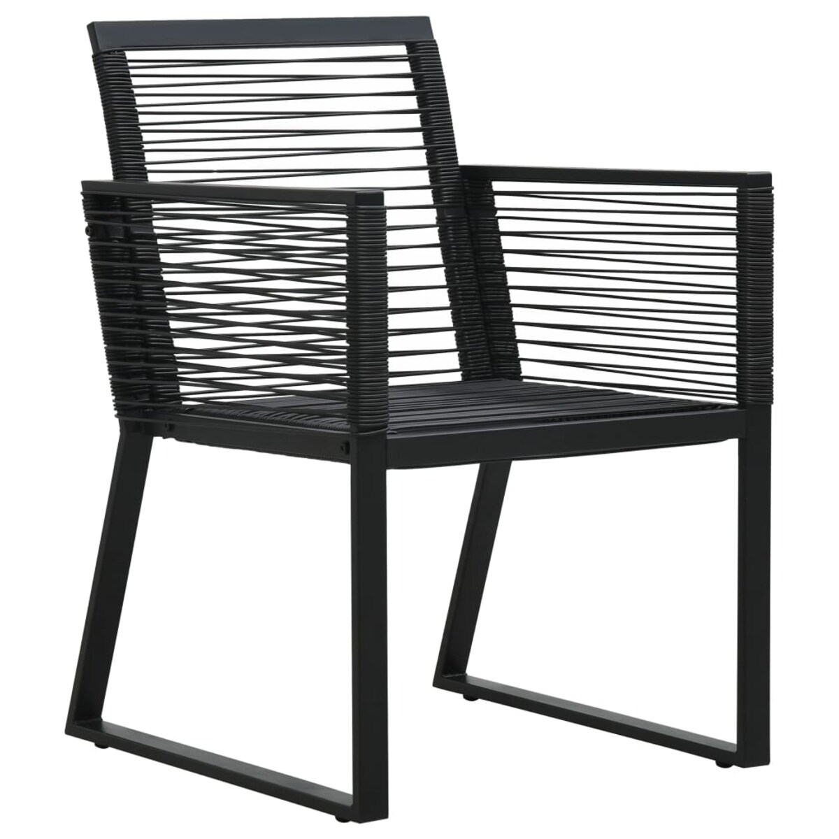 vidaXL 7-cz. zestaw mebli ogrodowych, rattan PVC, czarny