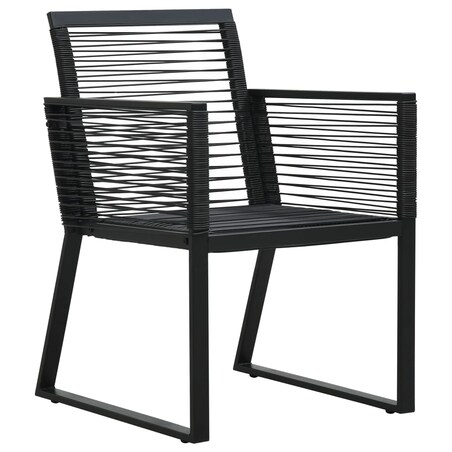 vidaXL 7-cz. zestaw mebli ogrodowych, rattan PVC, czarny