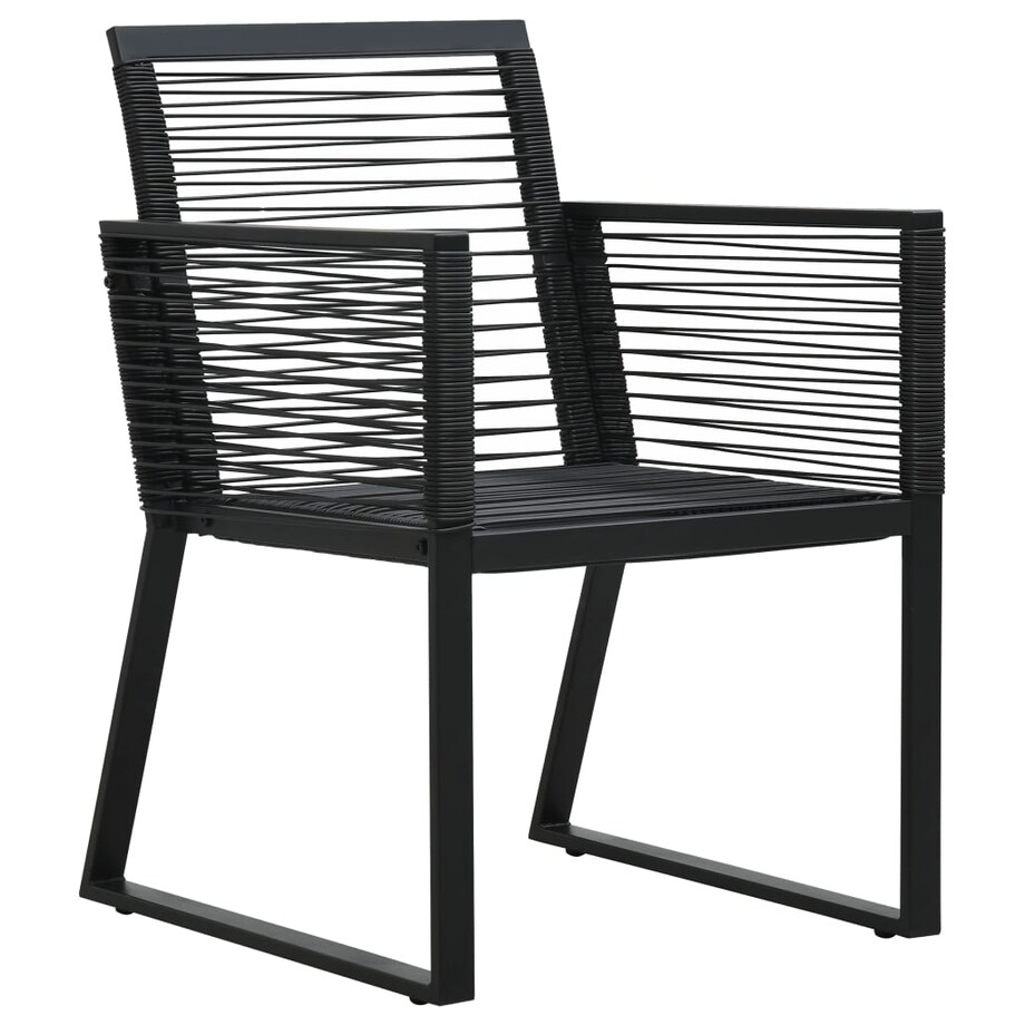 vidaXL 7-cz. zestaw mebli ogrodowych, rattan PVC, czarny