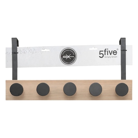 Wieszak na drzwi z 5 metalowymi haczykami, 50 cm