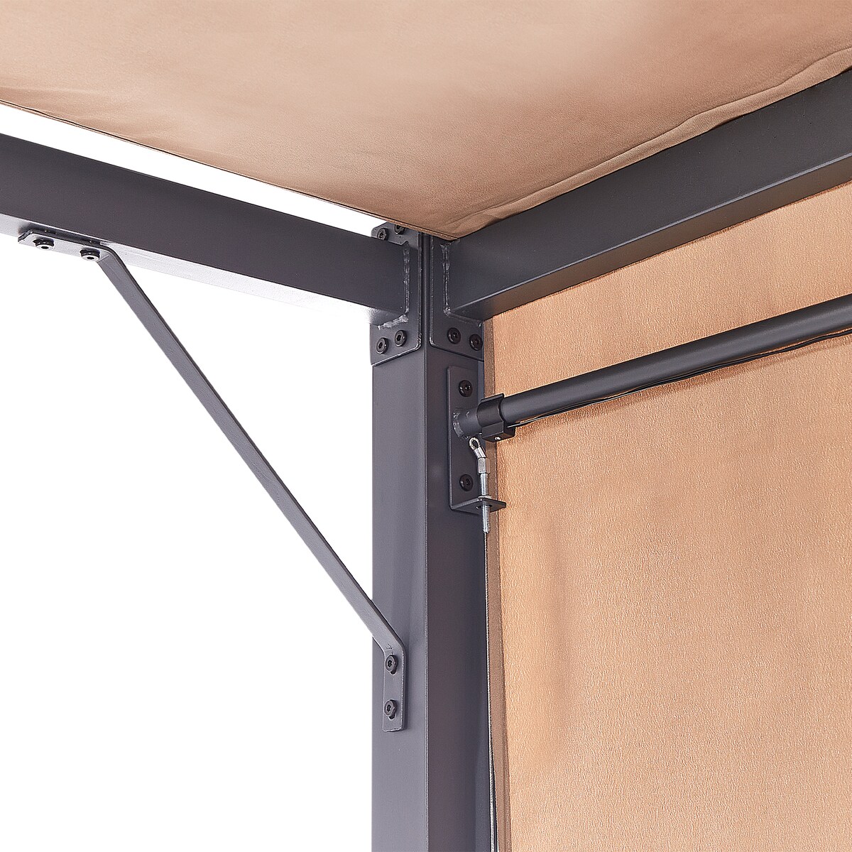 Pawilon ogrodowy LED PARGA Metal 310 cm 310 cm Brązowy