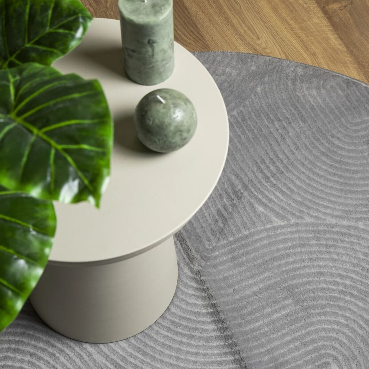 vidaXL Dywan IZA z krótkim włosiem, szary, Ø 160 cm