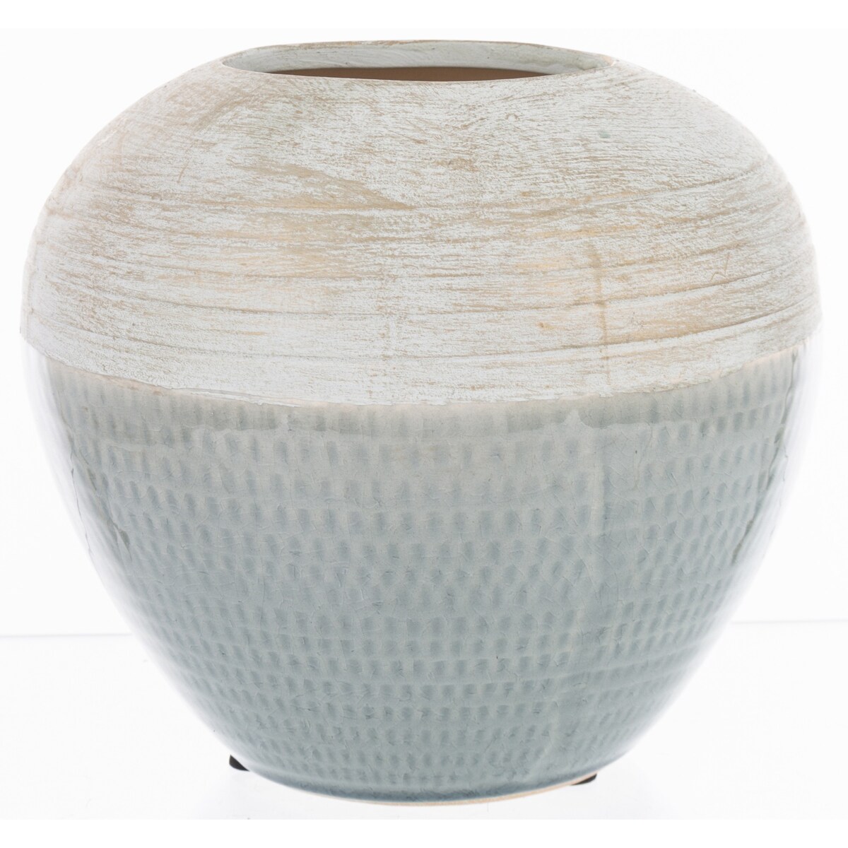 Wazon ceramiczny niebiesko-biały 16,5x18,5x18,5 cm SASSARA