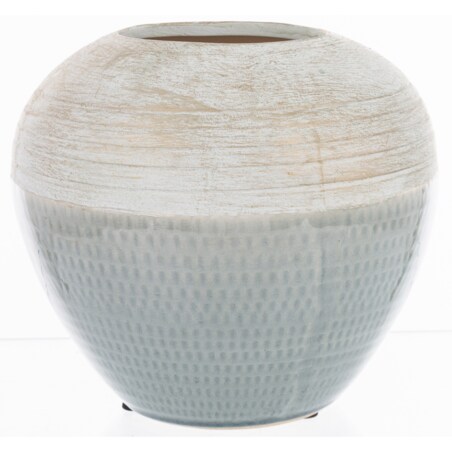 Wazon ceramiczny niebiesko-biały 16,5x18,5x18,5 cm SASSARA