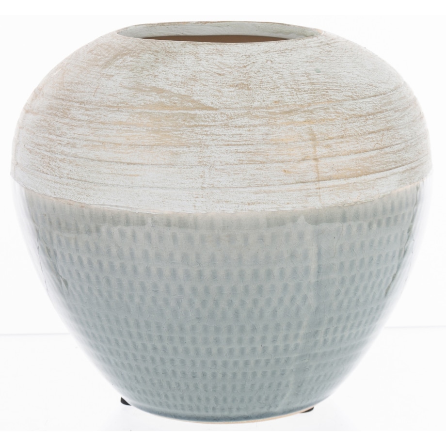 Wazon ceramiczny niebiesko-biały 16,5x18,5x18,5 cm SASSARA