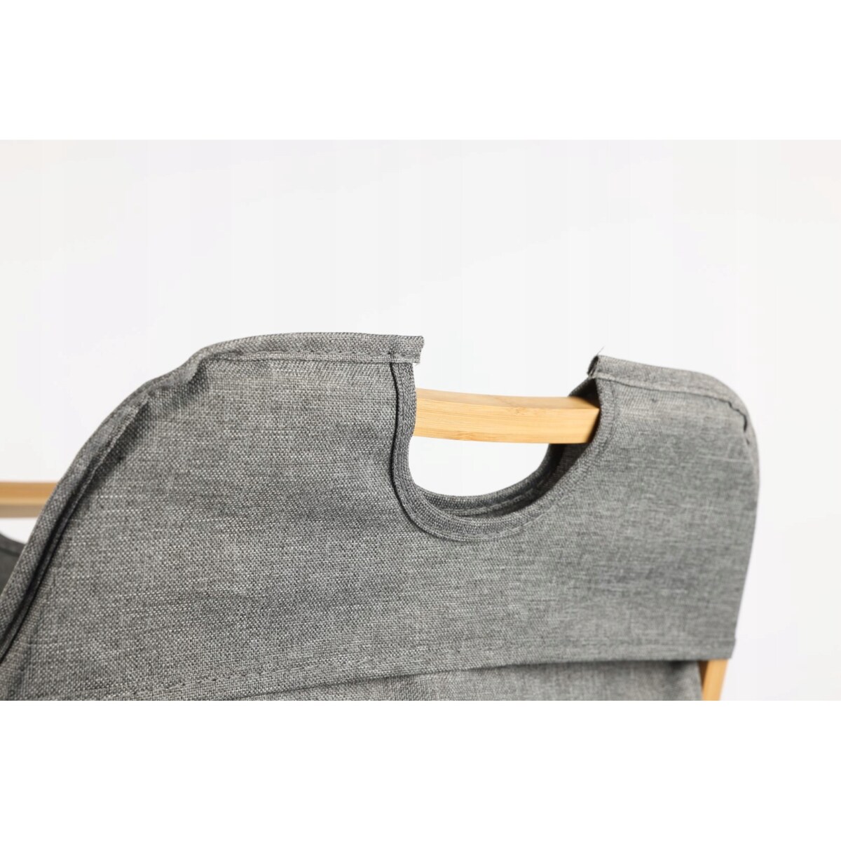 Kosz na pranie 145 L stojący BAMBUSOWY składany szary