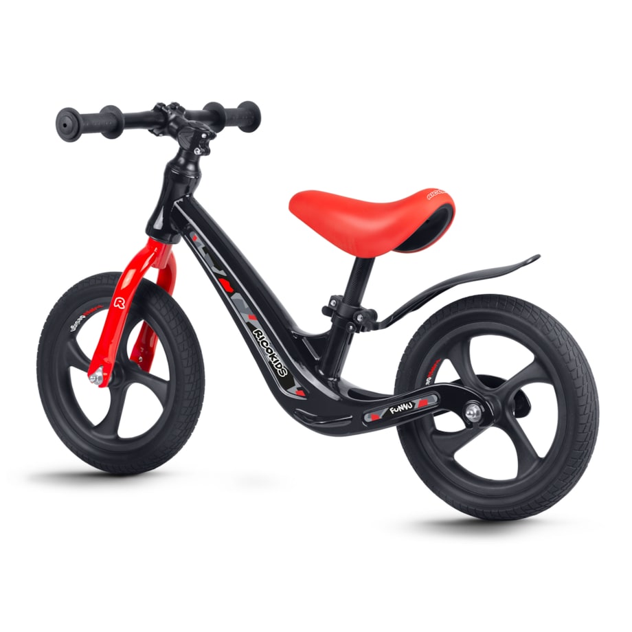 Rowerek biegowy dla dzieci magnesium Ricokids czarno-czerwony Funnu 760501