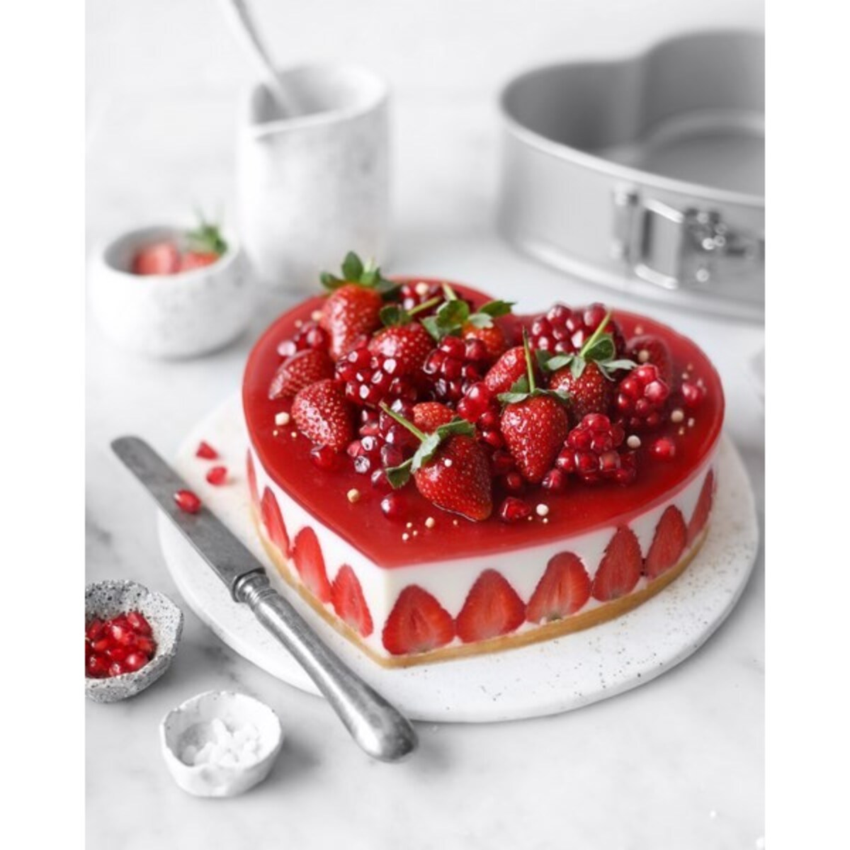 Patisse - Mini tortownica serce zapinana 12cm SILVER-TOP