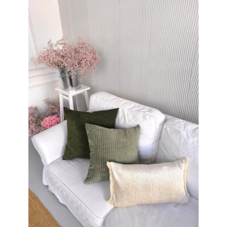 Kremowo Zielony zestaw poduszek dekoracyjnych Heaven - Lines - Denali