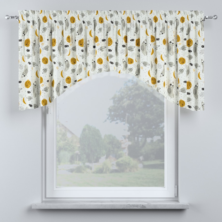 Lambrekin łuk 150x75 biało-szara