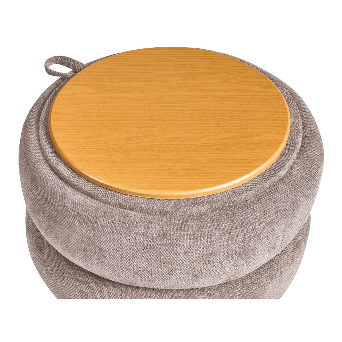 Puf ze schowkiem HAWLEY Szenil Beżowoszary 40 cm