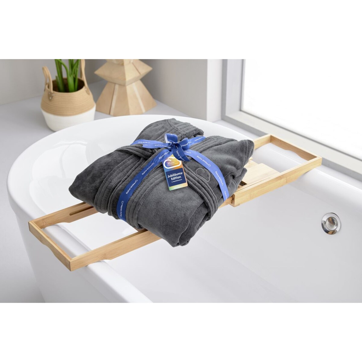 Kleine Wolke Chill Luksusowy szlafrok frotte rozm. L/XL 100% bawełna ciemnoszary