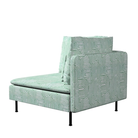 Pokrowiec na sekcję narożną Söderhamn, miętowe łuki na kremowym tle, 99 x 93 x 83 cm, Cosy Home