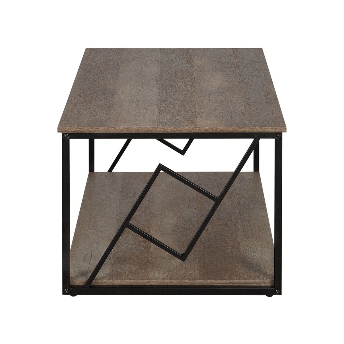 Stolik kawowy z półką ciemne drewno FORRES