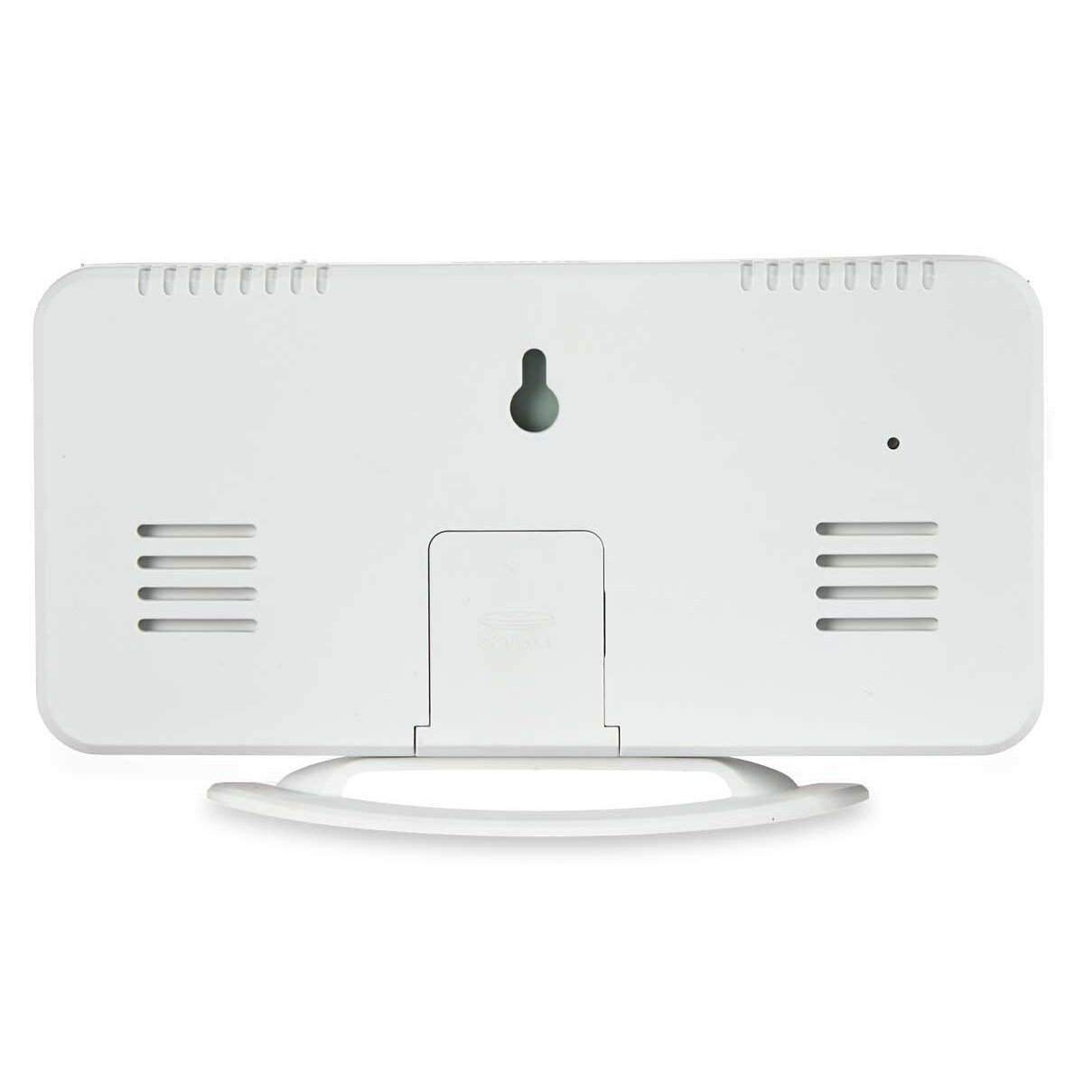 Budzik cyfrowy LED EASY, na USB, kolor biały, tworzywo sztuczne