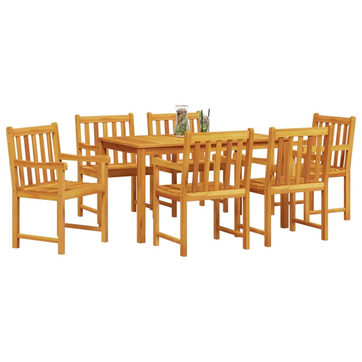 vidaXL Zestaw do jadalni w ogrodzie 7 pcs Brązowy lite drewno akacjowe