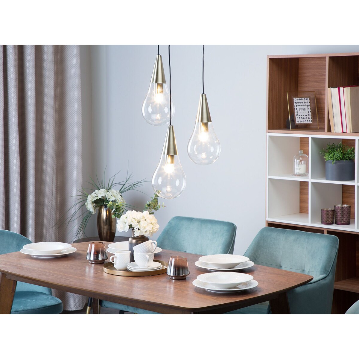 Lampa wisząca 3-punktowa mosiężna VESLE