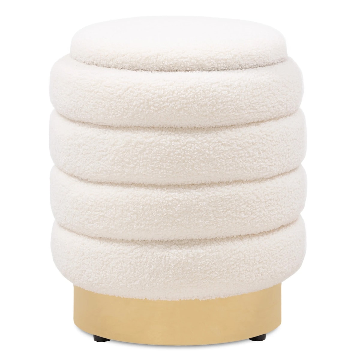 Pufa ze schowkiem Ø 36 cm YPSILA - II Kremowa