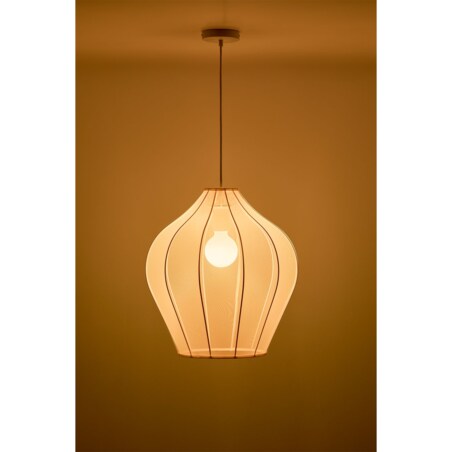 Lampa wisząca z metalu i tkaniny pudrowa Belisa Ø60 cm