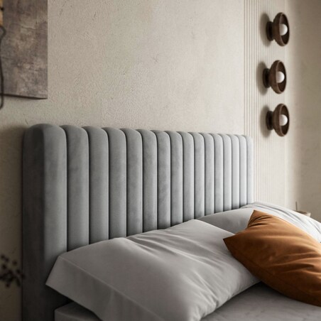 Łóżko kontynentalne JANELLE z materacem bonellowym, 160x200, MV 2218, topper