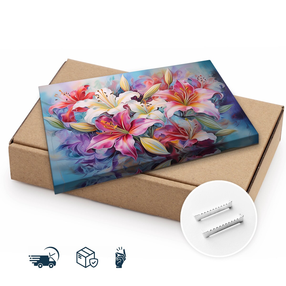 Obraz Do Sypialni Kolorowe Lilie Kwiaty Natura Rośliny Abstrakcja 70x50cm