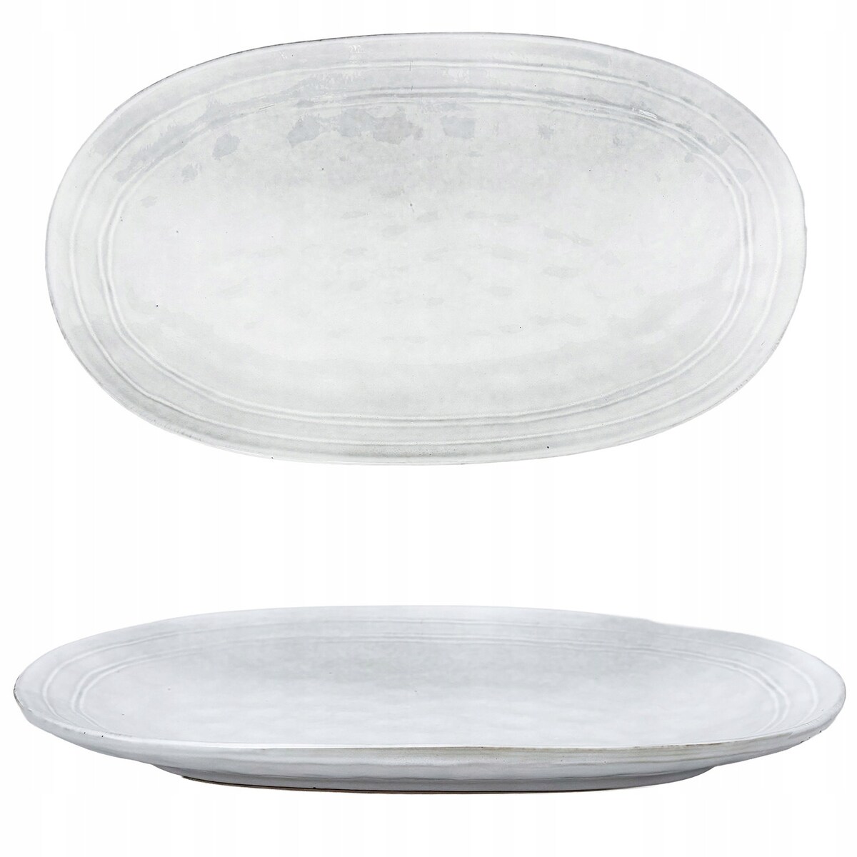 PÓŁMISEK NA PRZEKĄSKI WĘDLINY JAJKA GŁĘBOKI CERAMICZNY SZARY 30cm TALERZ