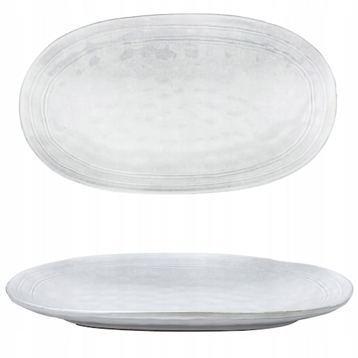 PÓŁMISEK NA PRZEKĄSKI WĘDLINY JAJKA GŁĘBOKI CERAMICZNY SZARY 30cm TALERZ