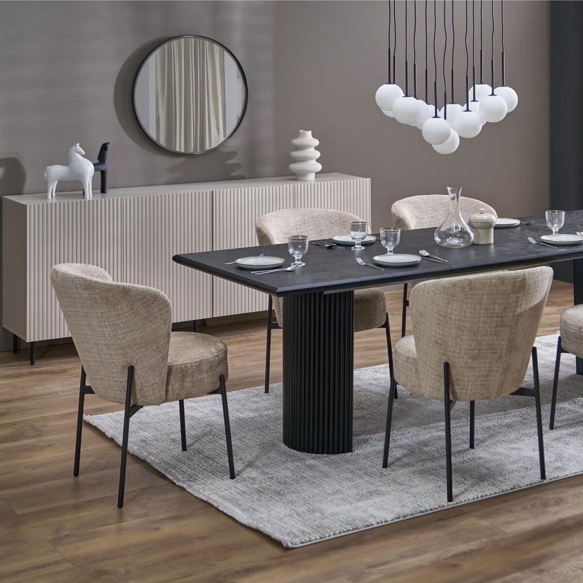 Lampa wisząca TK Lighting MARTIN WHITE 10079 13xG9 czarno-biała nowoczesna do salonu jadalni kuchni