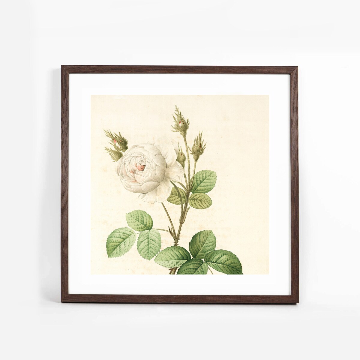 Brązowa ciemna ramka na zdjęcia 40x40 cm wisząca rama MDF z plexi klasyczna ramka kwadratowa