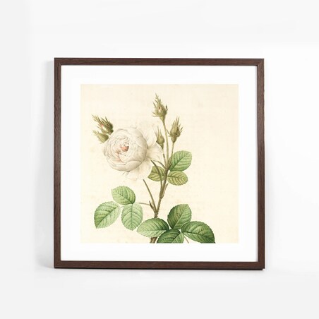 Brązowa ciemna ramka na zdjęcia 40x40 cm wisząca rama MDF z plexi klasyczna ramka kwadratowa