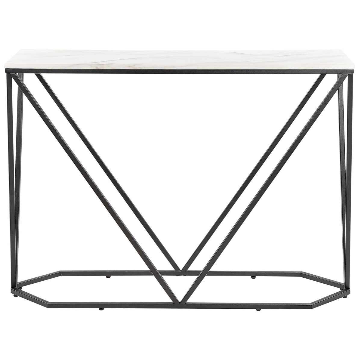 Konsola efekt marmuru biało-czarna HAZEN