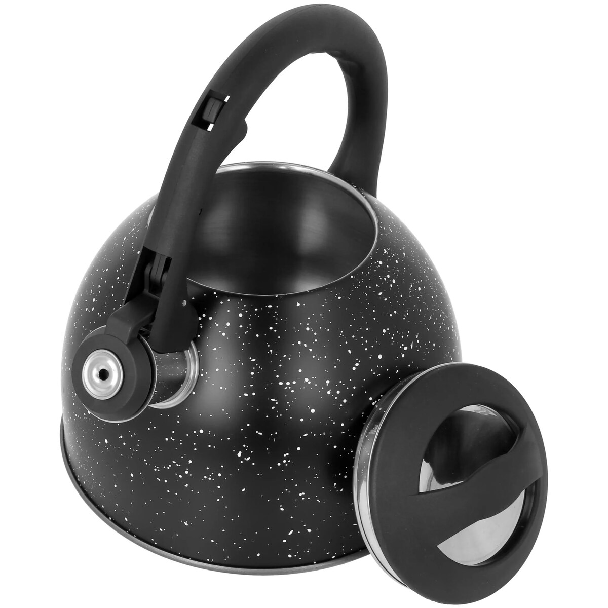 Czajnik stalowy z gwizdkiem 2.5L indukcja gaz czarny marmurek BRUNBESTE BB-2440