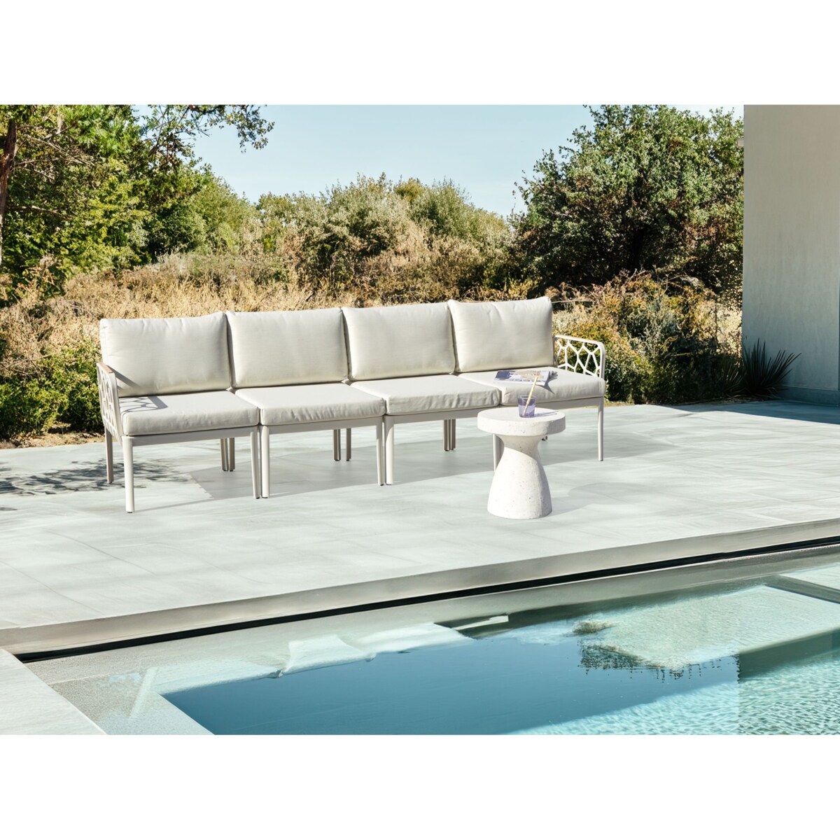 Zestaw ogrodowy dla 4 osób ERICHE Jasnobeżowy