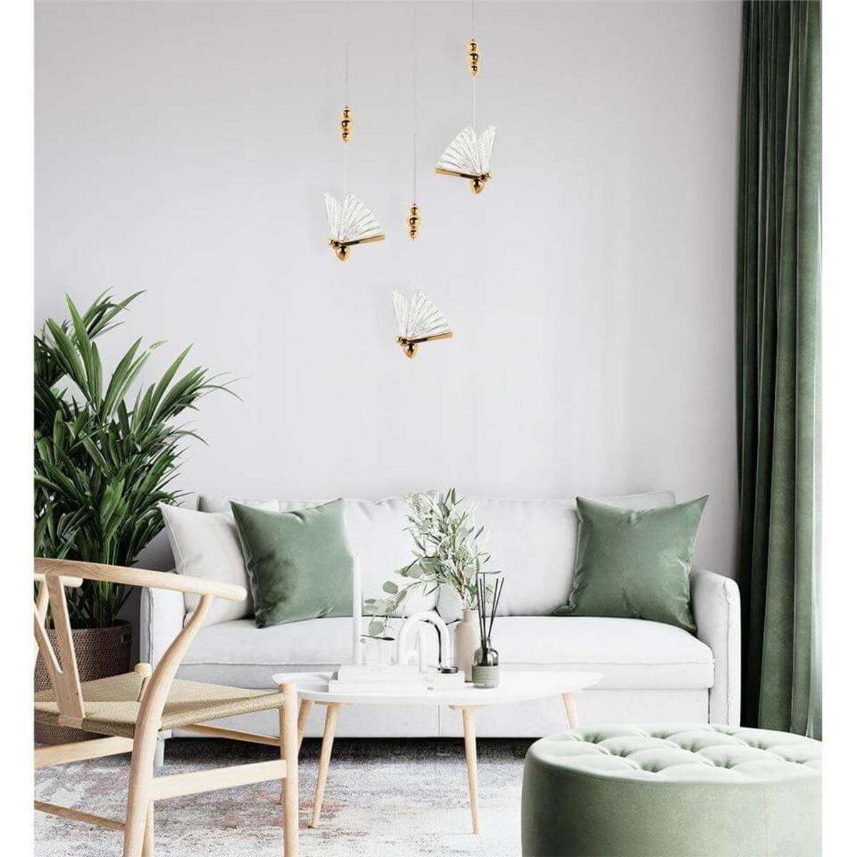 Lampa wisząca glamour Butterfly MSE010100321 kryształowa złota