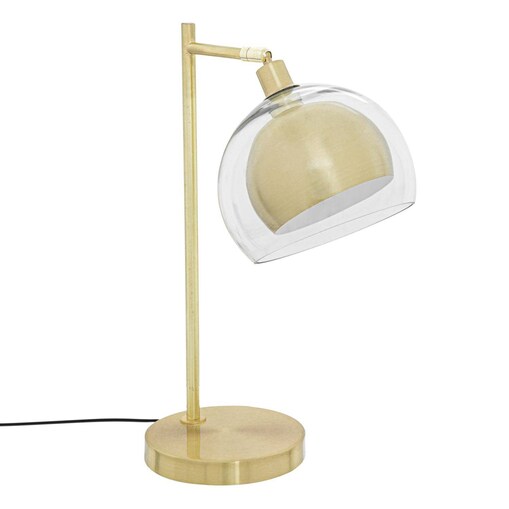 Lampka nocna złota glamour, metal i szkło, 48 cm