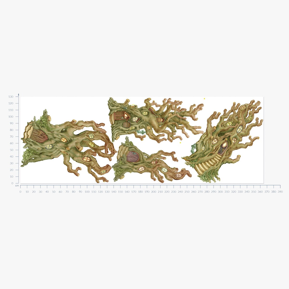 Zestaw naklejek na ścianę, Magiczne domy, 130cm