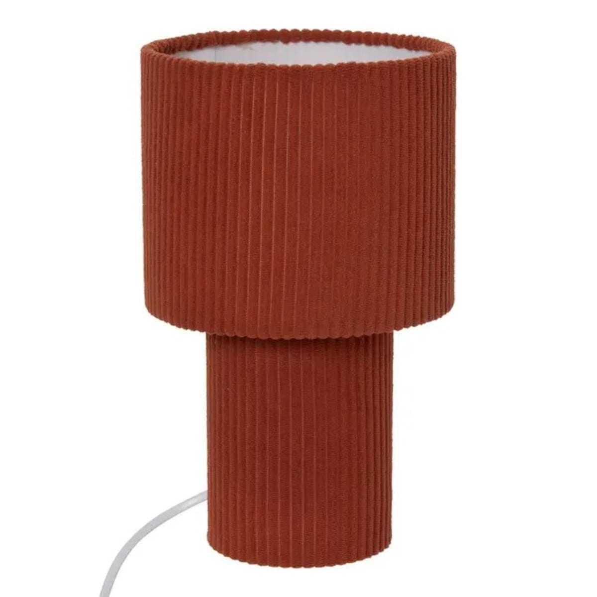 Lampka nocna sztruksowa, terracotta, Jolina, 28 cm