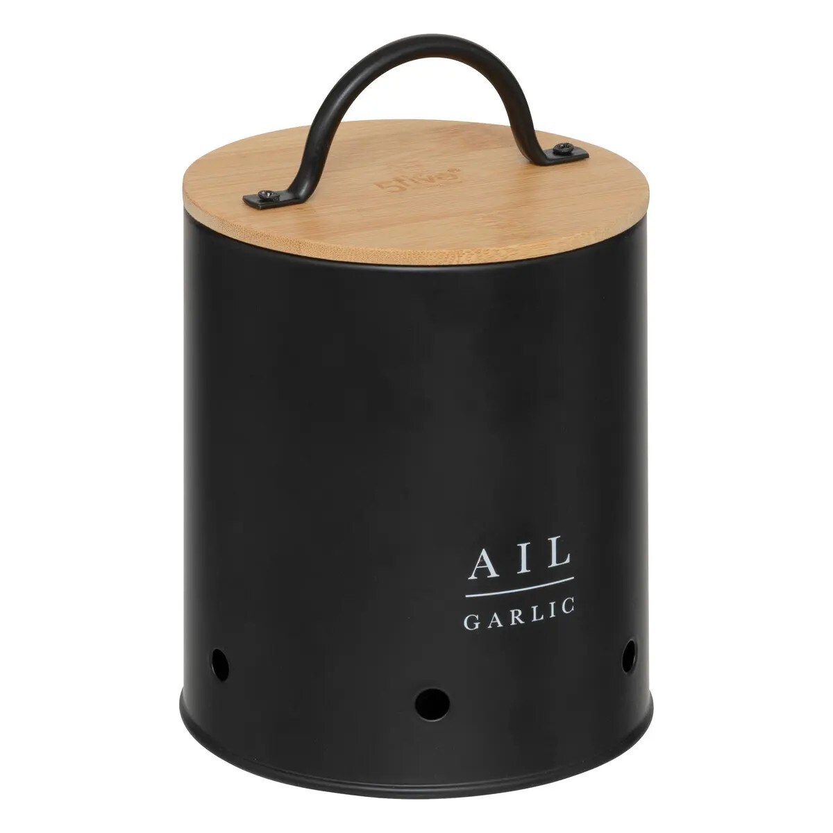 Komplet pojemników na ziemniaki, cebulę i czosnek Black