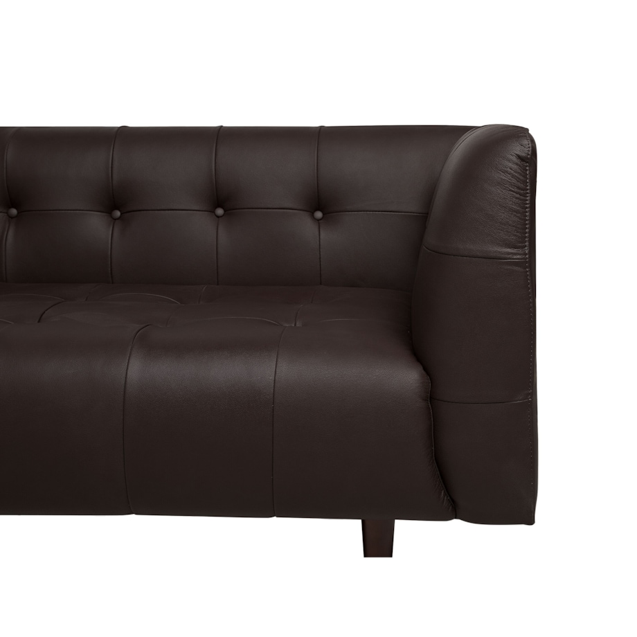 Sofa 3-osobowa skórzana brązowa BYSKE