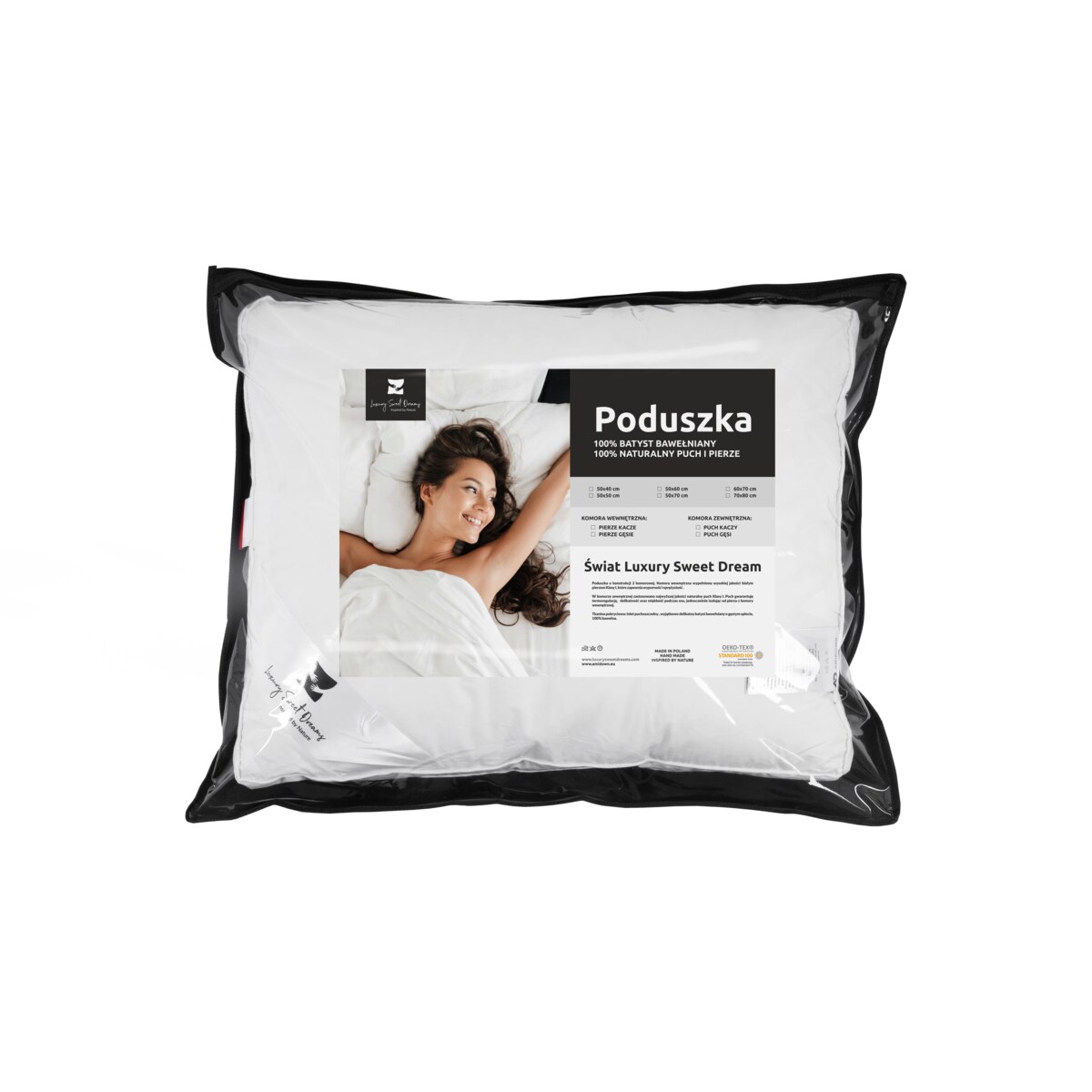 PODUSZKA DREAM 65x65 PIERZE GĘSIE