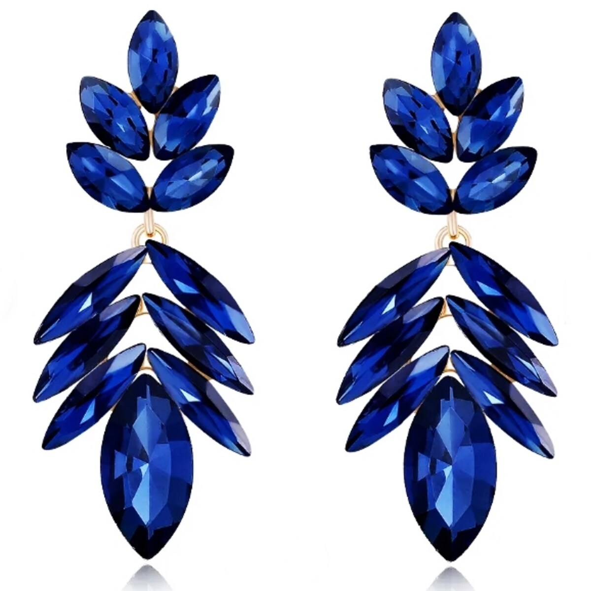 Kolczyki niebieskie efektowne długie na prezent