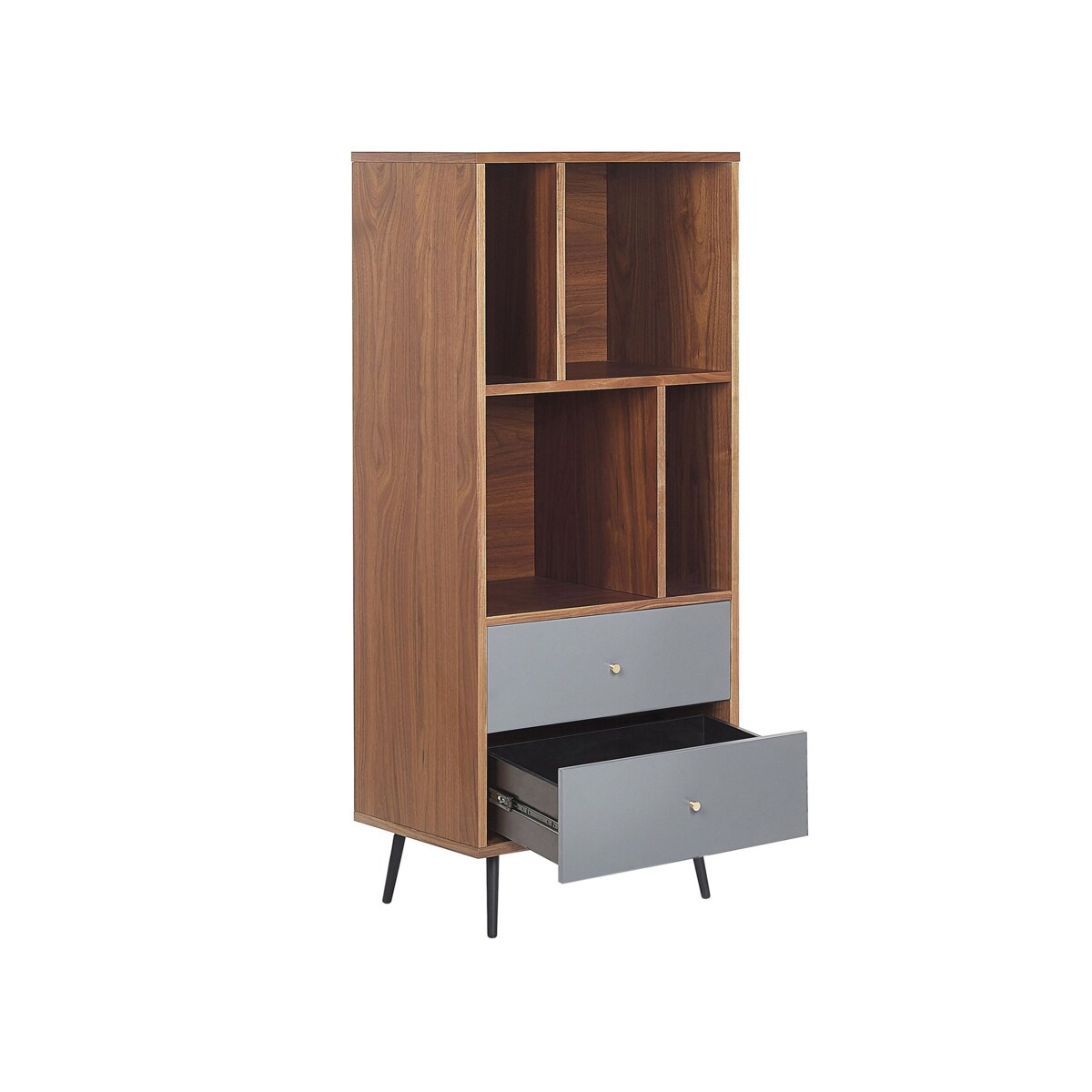 Regał ciemne drewno z szarym RICHMOND