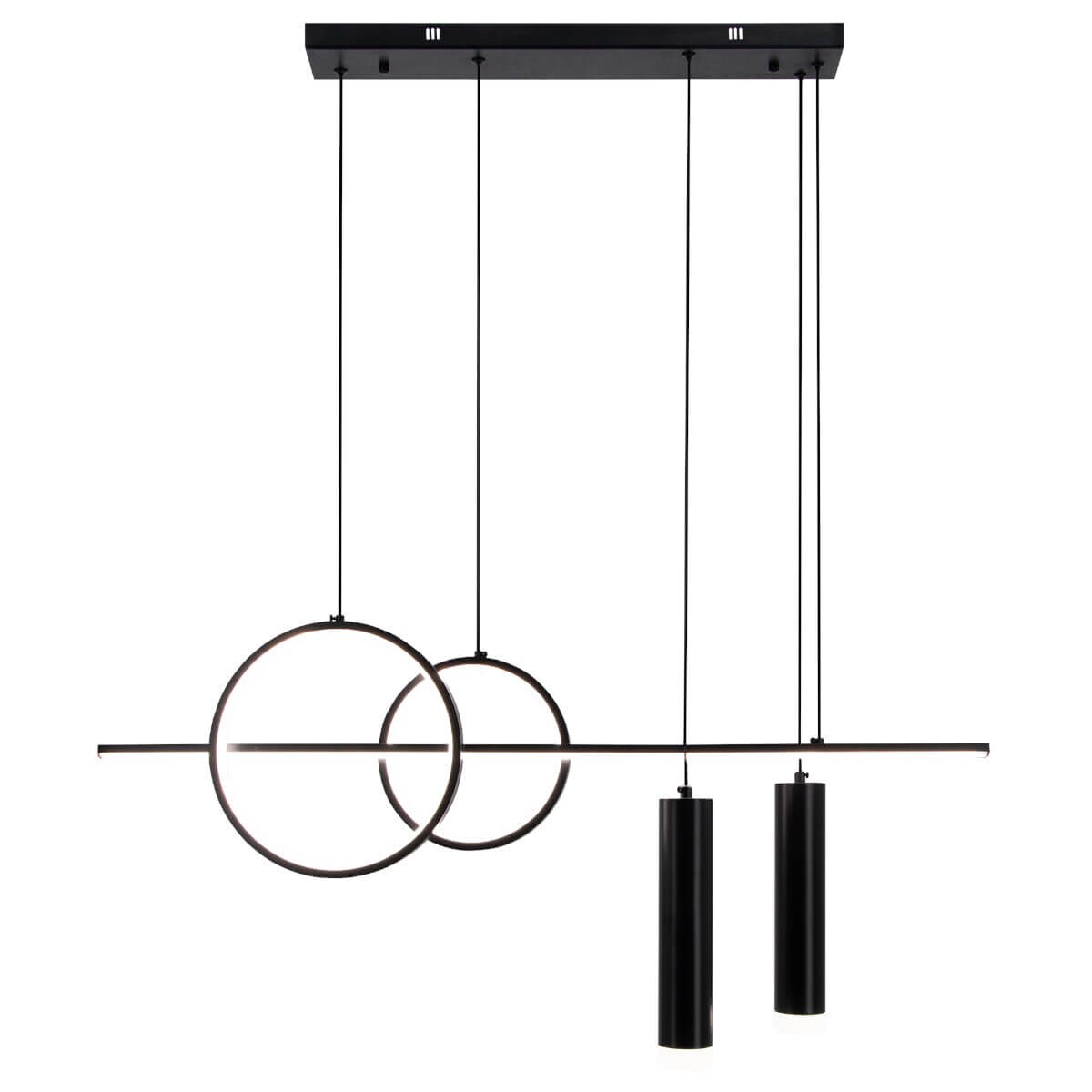 Zwieszana lampa Moderno DRS3620/2 BL LED okręgi tuby czarna