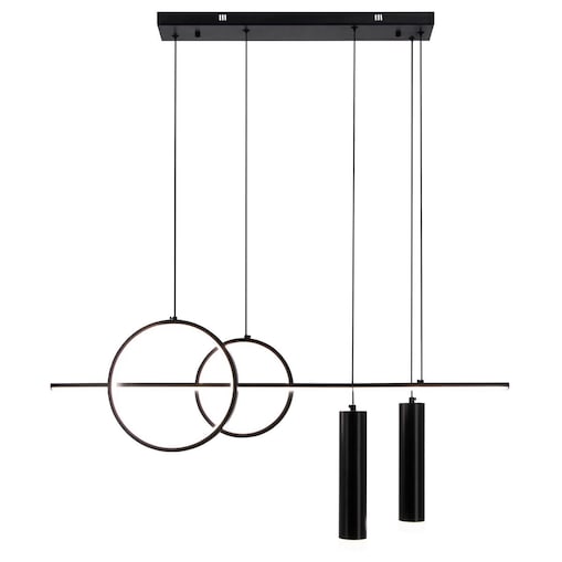 Zwieszana lampa Moderno DRS3620/2 BL LED okręgi tuby czarna