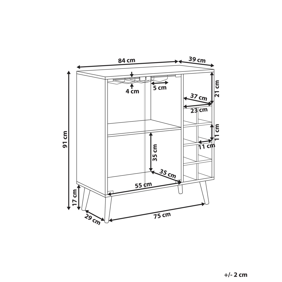 Szafka ze szklaną gablotą ciemne drewno TULLAMORE