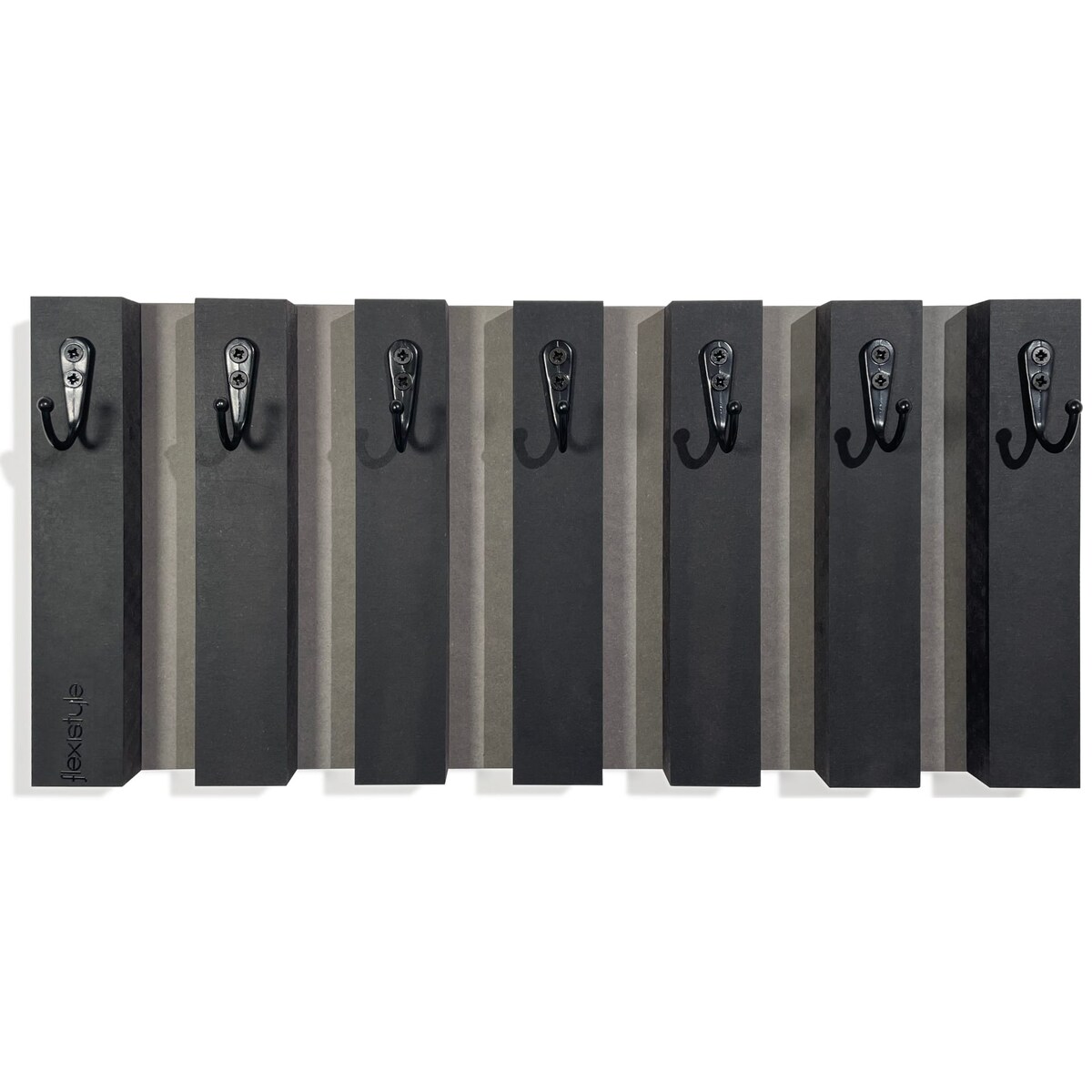 Drewniany wieszak na klucze Lamele 40cm czarny