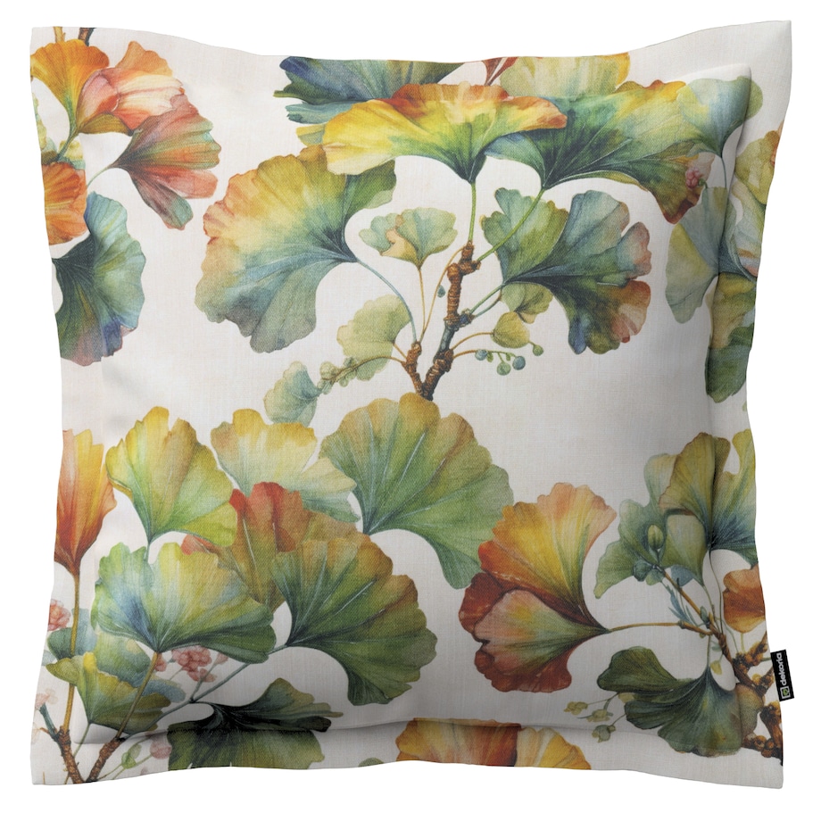 Poszewka Mona na poduszkę 45x45 wielobarwne kwiaty na białym tle